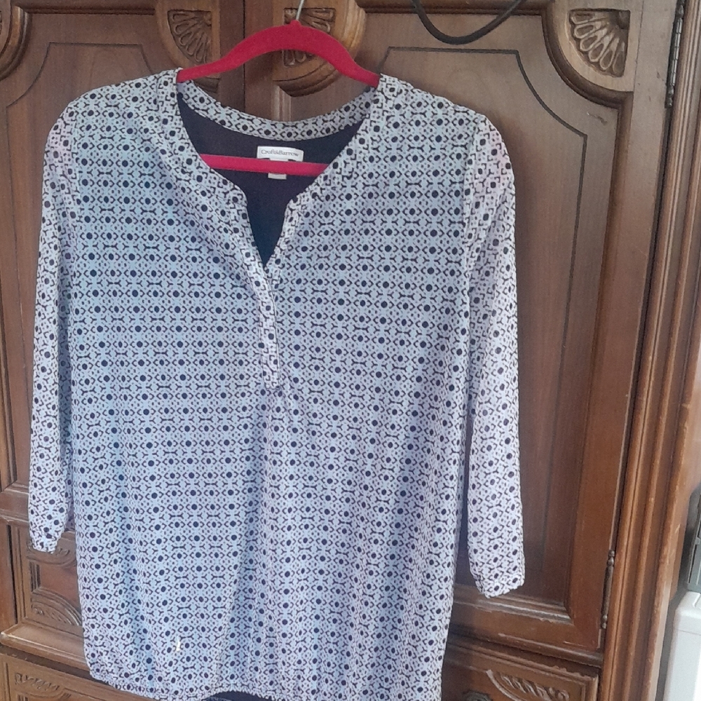 Women's Navy Patterned Top